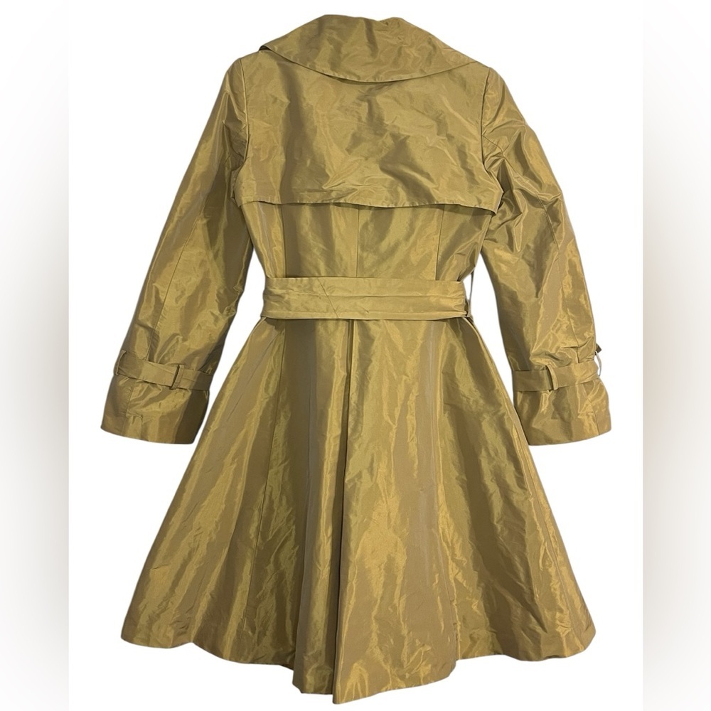 BURBERRY LONDON McKayla Metallic Gold Trench Coat Belted UK 6 / US 4 - Picture 7 of 16